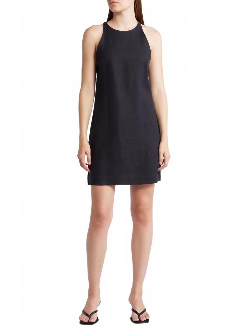 & Other Stories Linen Mini Dress Sleeveless NWT Black Size 8